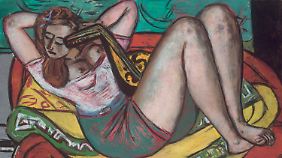 Max Beckmanns "Frau mit Mandoline in Gelb und Rot" aus dem Jahr 1950. 