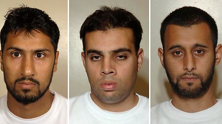 Die drei Verurteilten Abdullah Ahmed Ali, Assad Sarwar und Tanvir Hussain (von links nach rechts).