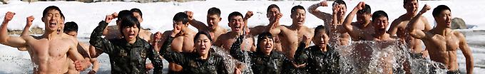 Südkoreas Armee im Winterlager: Drill und Gesang bei minus 20 Grad