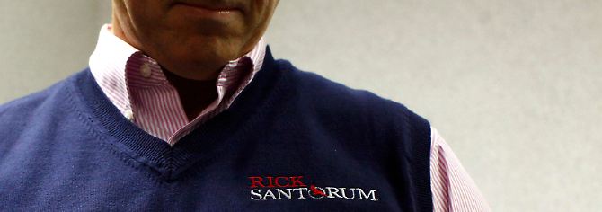 Rick Santorum in einem seiner inzwischen berühmten Pullunder.