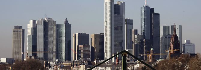 Blick auf das Frankfurter Bankenviertel.