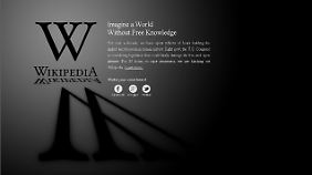 Protest gegen neues Gesetz: Wikipedia schaltet auf schwarz