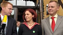 Daraus ist nichts geworden: Matschie mit den Spitzenkandidaten der Grünen und Linken, Rothe-Beinlich und Ramelow.