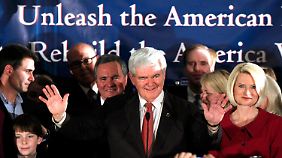 Gingrich ließ sich von seinen Anhängern feiern.