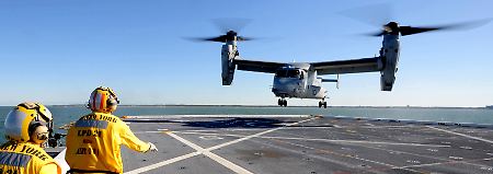 Beweglich wie ein Hubschrauber, schnell wie ein Flugzeug: Die MV-22 "Osprey".