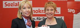 Besiegte und Siegerin: Schröder-Köpf und Leuschner.