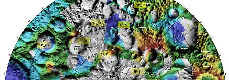 Die Auswertung der NASA zeigt die Markierung von Kratern auf dem Mond, die die US-Raumfahrtagentur möglicherweise bombardieren wird.