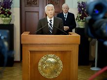 Thorbjörn Jagland verliest die Begründung des Nobelpreiskomitees.