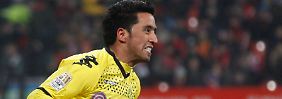Da jubelt er: Dortmunds Lucas Barrios nach seinem Tor in Nürnberg.