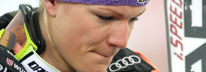 Das war knapp:  Maria Höfl-Riesch.