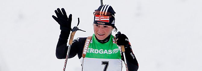 Mit nur einem Schießfehler: Andrea Henkel.