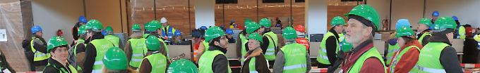 Mehr Platz für die Mäntel: Trockentest im neuen Hauptstadtflughafen