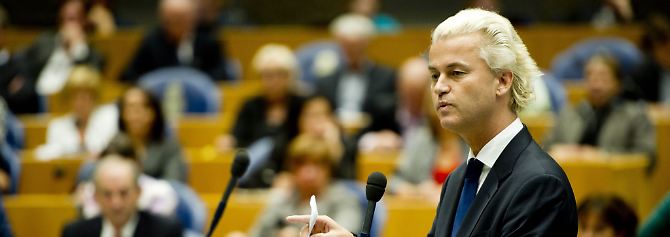 Wilders bei einer Aussprache im Parlament.