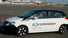 Im Kompaktmodell Tiida testet Nissan bereits Elektrotechnik aus dem Leaf. 2010 soll er auf den Markt kommen.