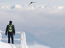 Auf dem Mount Saentis in den Schweizer Alpen.