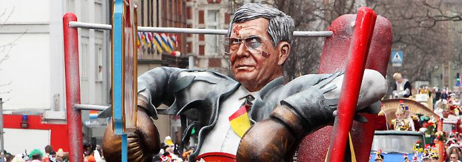 K.o. im Ring: Wulff ist die Zielscheibe des Spotts.