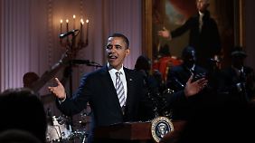 Party im Weißen Haus: Obama singt beim Blues-Abend