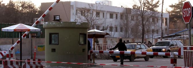Absperrungen am Innenministerium in Kabul.