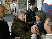 Biljana Plavsic bei ihrer Ankunft in Belgrad.