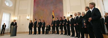 Im Schloss Bellevue: Bundespräsident Köhlers Ansprache an das Bundeskabinett.