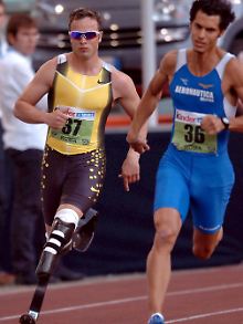 Oscar Pistorius wurde trotz Prothesen zweiter beim 400-Meter-Lauf in Rom 2007.