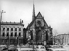 Die spätgotische Paulinerkirche, auch Universitätskirche genannt, am Leipziger Augustusplatz (Archivbild von 1967)