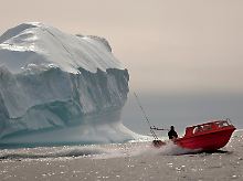 Der Eisschild in Grönland ist neben der Antarktis das größte Süßwasser-Reservoir der Welt. 