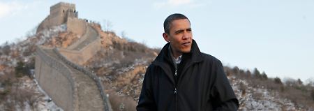 Obama zeigte sich beeindruckt von der chinesischen Mauer.
