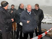 Sander bei der offiziellen Einweihung des neugestalteten Westkopfs der ostfriesischen Insel Baltrum.