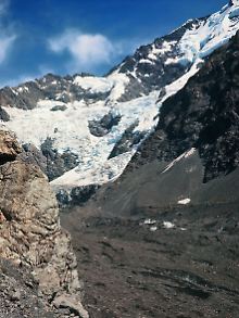 Tasman-Gletscher im Mount Cook Nationalpark auf der Südinsel Neuseelands.