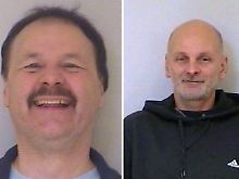 Die Polizeifotos zeigen die flüchtigen Michael Heckhoff (l) und Peter Paul Michalski (r).