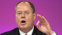 Peer Steinbrück tritt vielleicht gegen die Kanzlerin an.