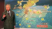 Lässig und humorvoll: Prinz Charles als "Wetterfee"