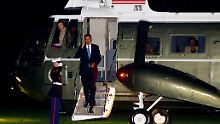 Obama bei seiner Rückkehr aus New York.