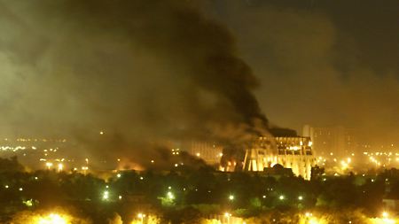 Bagdad in Flammen: Der Irak am 21. März 2003.