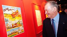 Uderzo besucht die Kelten-Ausstellung in der Völklinger Hütte.