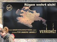 Im Ostseebad Sellin warb die Kurverwaltung für eine Initiative gegen den Kraftwerksbau des dänische Staatskonzern Dong Energy.