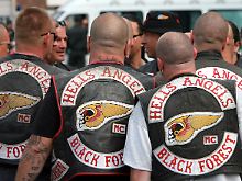 In Deutschland können die Hells Angels mehrere tausend Mitglieder mobilisieren. Foto: Hells Angels 2008 in Münster. 