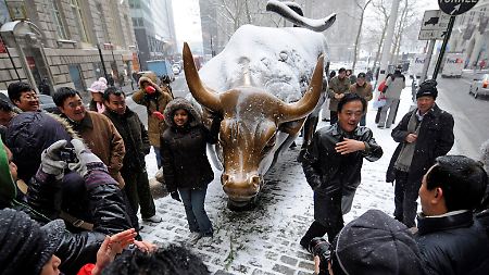 Touristen in der New Yorker Wall Street.