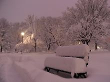 Washington: Der Lafayette Park liegt in tiefem Schnee.