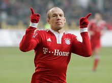 Schnell zur Stelle: Zwei Minuten warten gespielt, als Arjen Robben für den FC Bayern in Wolfsburg traf.