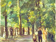 Liebermann malte die "Große Seestraße in Wannsee mit Spaziergängern" um 1924.