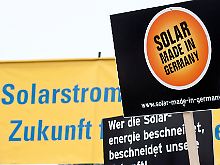 Protest im "Solar Valley" gegen die Regierungspläne zur Kürzung der Solarförderung.