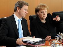 Guido Westerwelle und Angela Merkel.