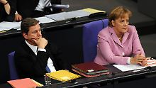 Eisige Minen: Die Kanzlerin und ihr Vize.