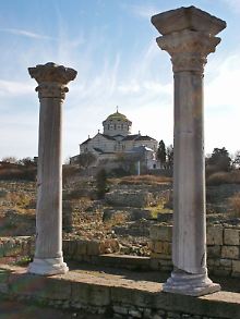 Korinthische Säulen und orthodoxe Basilika: In Chersones siedelten schon vor fast 2500 Jahren Menschen. 
