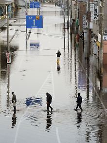 Eine Straße im Norden Japans. Der Tsunami ging glimpflich ab