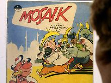 Erste Ausgabe des bunten Digedag-Heftchens "Mosaik", die am 23. Dezember 1955 in der DDR erschien.