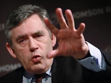 Beruhigungsversuche von oben: Großbritanniens Premierminister Gordon Brown