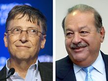 Bill Gates (li) muss den Spitzenplatz an Carlos Slim abgeben. 